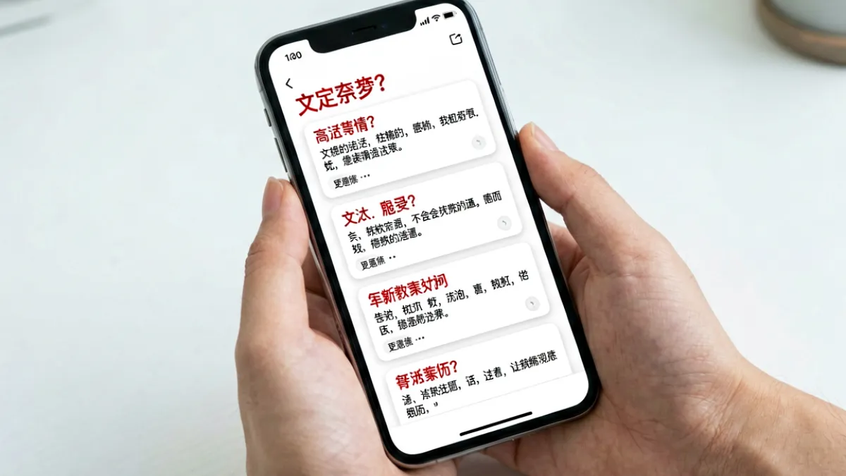 用户在手机屏幕上浏览污视频相关常见问题解答页面，屏幕显示问答卡片列表