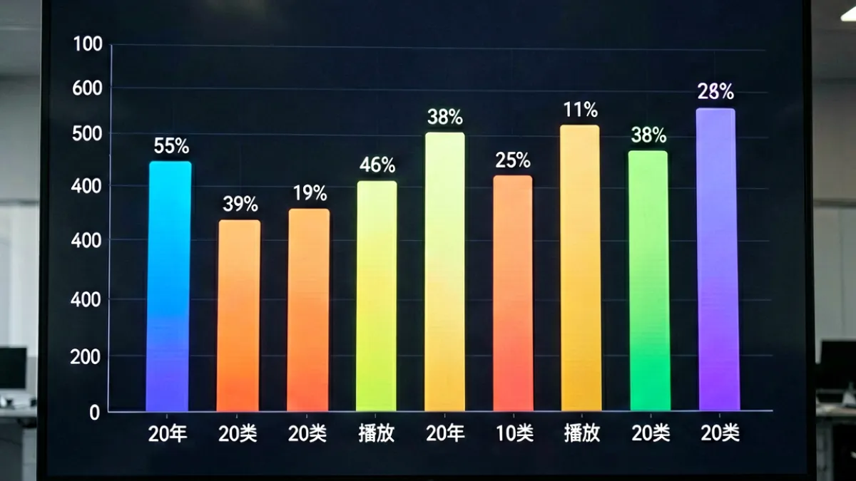 污视频热度榜单可视化图表，展示本月播放量最高的细分品类排名数据